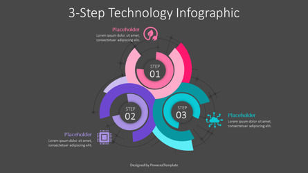 3-Step Technology Infographic, Slide 3, 10349, Abstract/Textures — PoweredTemplate.com