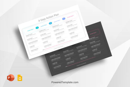 4-Step Action Plan Template, Gratis Google Presentaties-thema, 10352, Businessmodellen — PoweredTemplate.com