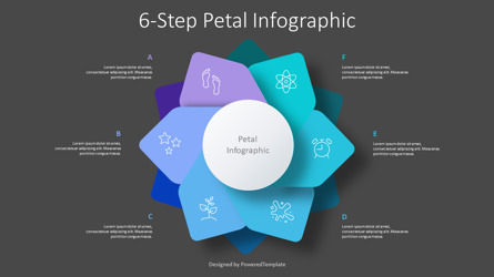 6-Step Petal Infographic, Slide 3, 10354, Abstract/Textures — PoweredTemplate.com