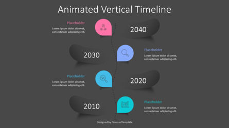 Animated Vertical Timeline Template, Slide 3, 10359, Animated — PoweredTemplate.com