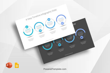 4-Step Timeline Infographic Slide, Gratis Google Presentaties-thema, 10360, Timelines & Calendars — PoweredTemplate.com