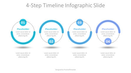 4-Step Timeline Infographic Slide, スライド 2, 10360, Timelines & Calendars — PoweredTemplate.com