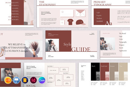 Brand Style Guide Presentation Template, Modello PowerPoint, 10363, Lavoro — PoweredTemplate.com
