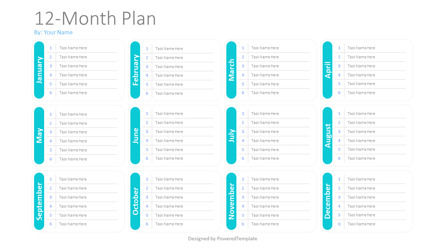 12-Month Plan Free Template, Slide 2, 10364, Business — PoweredTemplate.com