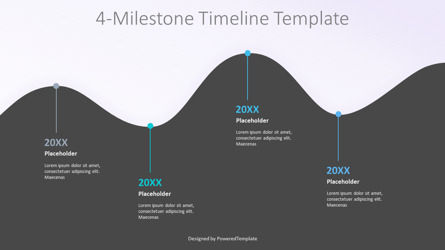 4-Milestone Timeline Template, スライド 3, 10374, Timelines & Calendars — PoweredTemplate.com