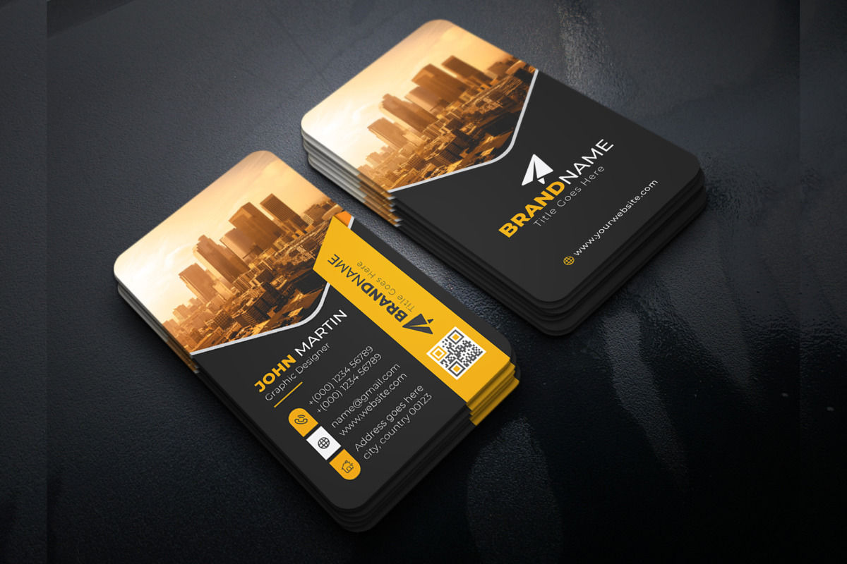 Modern Professional Business Card Design Template with Creative Shapes and Black  Background | Business Card | SheikImran34 | 97210 