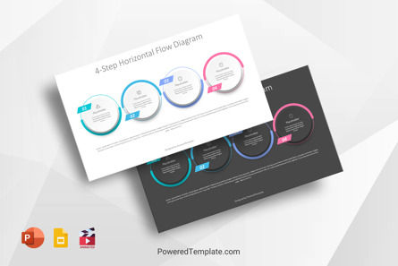 4-Step Horizontal Process Flow Diagram, 10384, Infografías — PoweredTemplate.com