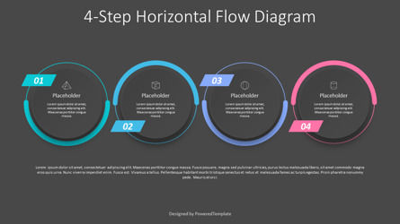 4-Step Horizontal Process Flow Diagram, Diapositiva 3, 10384, Infografías — PoweredTemplate.com