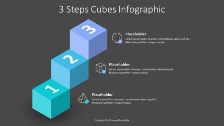 3 Steps Cubes Infographic, Slide 3, 10385, 3D — PoweredTemplate.com