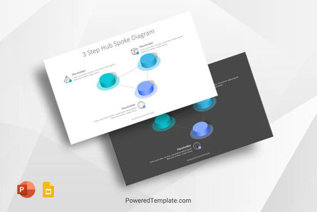 3-Step Hub Spoke Diagram, Gratuit Theme Google Slides, 10386, Concepts commerciaux — PoweredTemplate.com