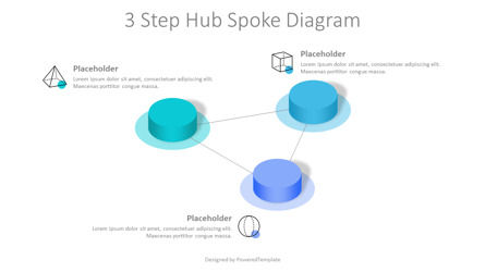 3-Step Hub Spoke Diagram, Slide 2, 10386, Concetti del Lavoro — PoweredTemplate.com