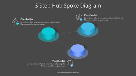 3-Step Hub Spoke Diagram, Slide 3, 10386, Concetti del Lavoro — PoweredTemplate.com