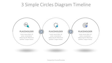 3 Simple Circles Diagram Timeline Template, スライド 2, 10388, インフォグラフィック — PoweredTemplate.com