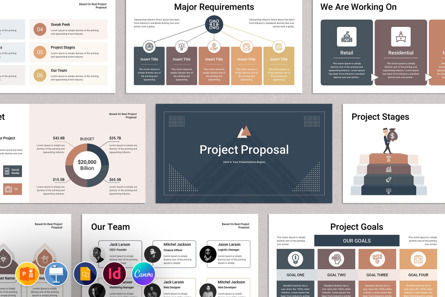 Project Proposal Presentation Template, Modello PowerPoint, 10413, Lavoro — PoweredTemplate.com