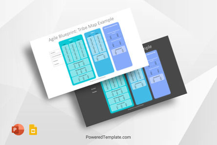 AGILE Blueprint Tribe Map Example, Kostenlos Google Slides Thema, 10416, Business Modelle — PoweredTemplate.com