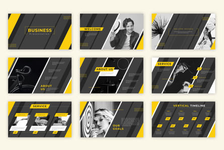 Business PowerPoint Presentation Black and Yellow Color, Diapositiva 2, 10420, Negocios — PoweredTemplate.com