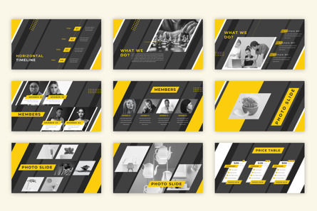 Business PowerPoint Presentation Black and Yellow Color, スライド 3, 10420, ビジネス — PoweredTemplate.com
