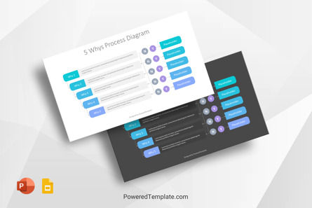 5 Whys Process Diagram, Gratis Tema di Presentazioni Google, 10423, Modelli di lavoro — PoweredTemplate.com