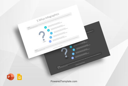 5 Whys Infographics, Gratis Tema di Presentazioni Google, 10430, Modelli di lavoro — PoweredTemplate.com