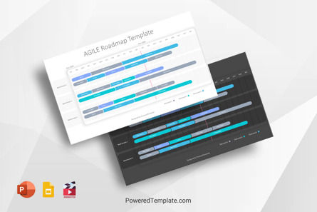 Agile Roadmap Template, 10435, Animated — PoweredTemplate.com