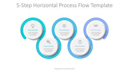 5-Step Horizontal Process Flow Template, Slide 2, 10443, Animated — PoweredTemplate.com
