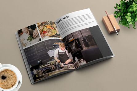 Recipe Book Brochure Template or Cookbook Magazine Layout, Brochure, vectorgraph, 97854