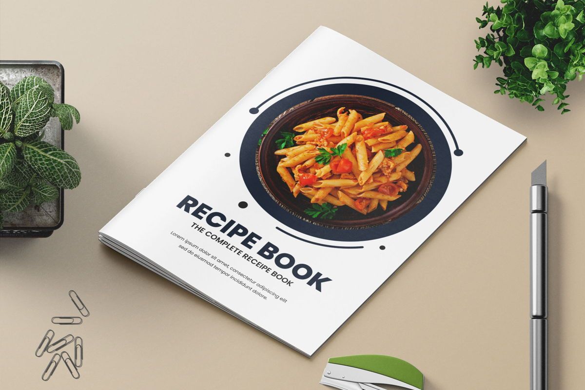 Recipe Book Brochure Template or Cookbook Magazine Layout, Brochure, vectorgraph, 97854