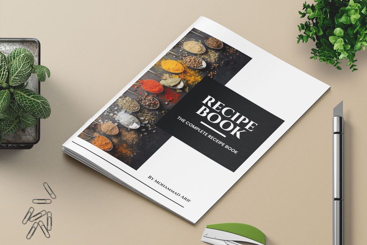 Recipe Book Brochure Template or Cookbook Magazine Layout, Brochure, vectorgraph, 97854