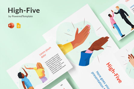 Give a High Five Today Presentation, 10453, People — PoweredTemplate.com