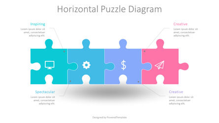 Horizontal Puzzle Diagram, 幻灯片 2, 10457, 拼图 — PoweredTemplate.com