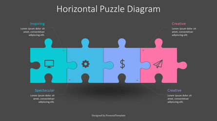 Horizontal Puzzle Diagram, 슬라이드 3, 10457, 퍼즐 도표 — PoweredTemplate.com