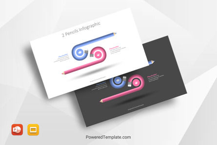 2 Pencils Infographic, 무료 Google 슬라이드 테마, 10459, 교육 차트 및 도표 — PoweredTemplate.com