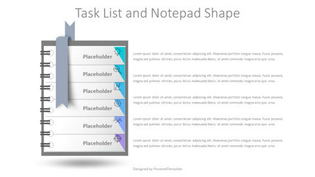 Task List and Notepad Shape, Dia 2, 10460, Business Concepten — PoweredTemplate.com