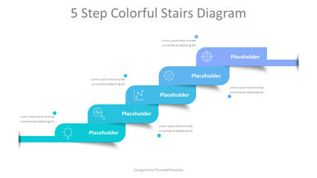 5-Step Colorful Stairs Diagram, Deslizar 2, 10462, Infográficos — PoweredTemplate.com