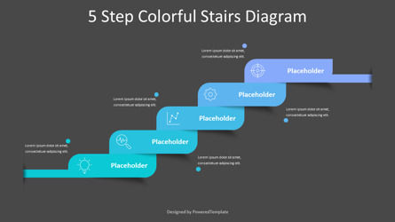 5-Step Colorful Stairs Diagram, Diapositiva 3, 10462, Infografías — PoweredTemplate.com