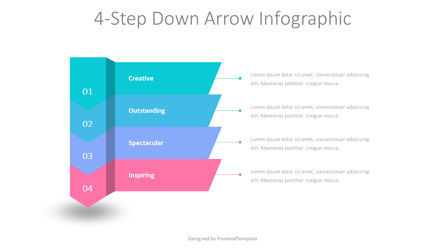 4-Step Down Arrow Infographic, スライド 2, 10464, インフォグラフィック — PoweredTemplate.com