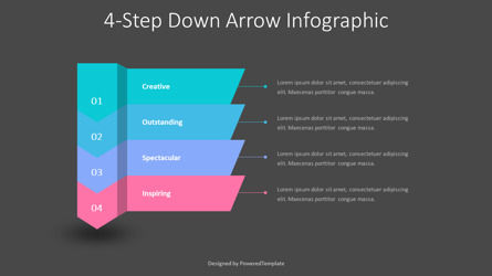 4-Step Down Arrow Infographic, スライド 3, 10464, インフォグラフィック — PoweredTemplate.com