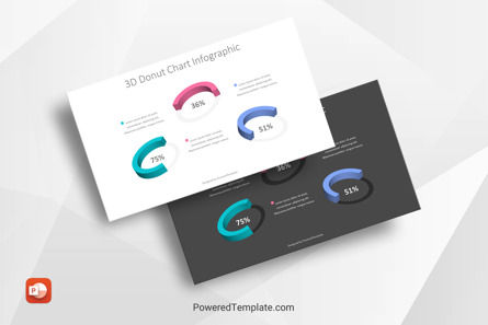 3D Donut Chart Infographic, Gratuit Modele PowerPoint, 10465, 3D — PoweredTemplate.com