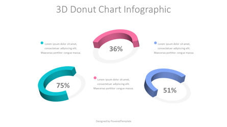 3D Donut Chart Infographic, Dia 2, 10465, 3D — PoweredTemplate.com