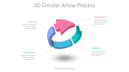 3D Circular Arrow Process, Slide 2, 10466, 3D — PoweredTemplate.com