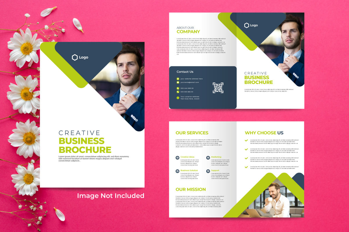 4 Pages Business Bi fold Brochure Design Template Brosch re 