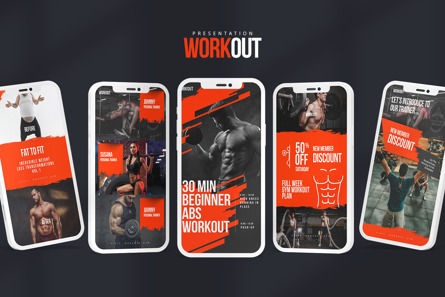 Workout Post Story Instagram KEY, Apple Keynote 템플릿, 10475, 비즈니스 — PoweredTemplate.com