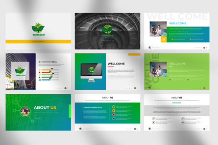 Green Leaf Business Powerpoint Template 03, Slide 2, 10494, Abstract/Textures — PoweredTemplate.com