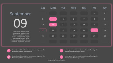 Free 2023 Monthly Calendar Template, Diapositiva 3, 10500, Timelines & Calendars — PoweredTemplate.com