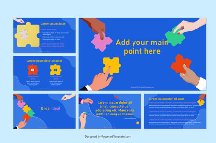 Four Puzzle Pieces Free Presentation Template, Slide 3, 10506, Business Concepts — PoweredTemplate.com