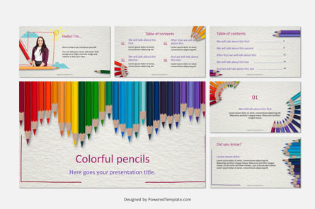 Colorful Pencils Free Presentation Template, Slide 2, 10507, Education & Training — PoweredTemplate.com