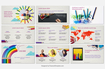 Colorful Pencils Free Presentation Template, Slide 4, 10507, Education & Training — PoweredTemplate.com