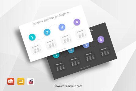 Simple 4-Step Process Diagram, Gratis Tema di Presentazioni Google, 10510, Animati — PoweredTemplate.com