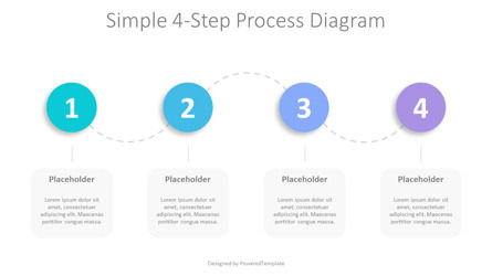 Simple 4-Step Process Diagram, スライド 2, 10510, アニメーション — PoweredTemplate.com