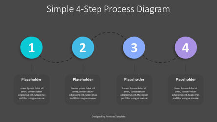Simple 4-Step Process Diagram, 슬라이드 3, 10510, 애니메이션 — PoweredTemplate.com
